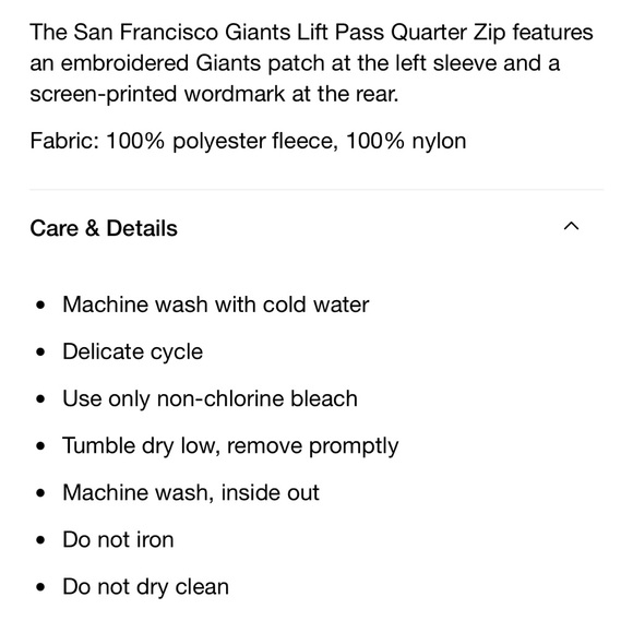 🎉HP🎉 San Francisco Giants 1/4 Zip Hoodie NWT - Picture 5 of 11